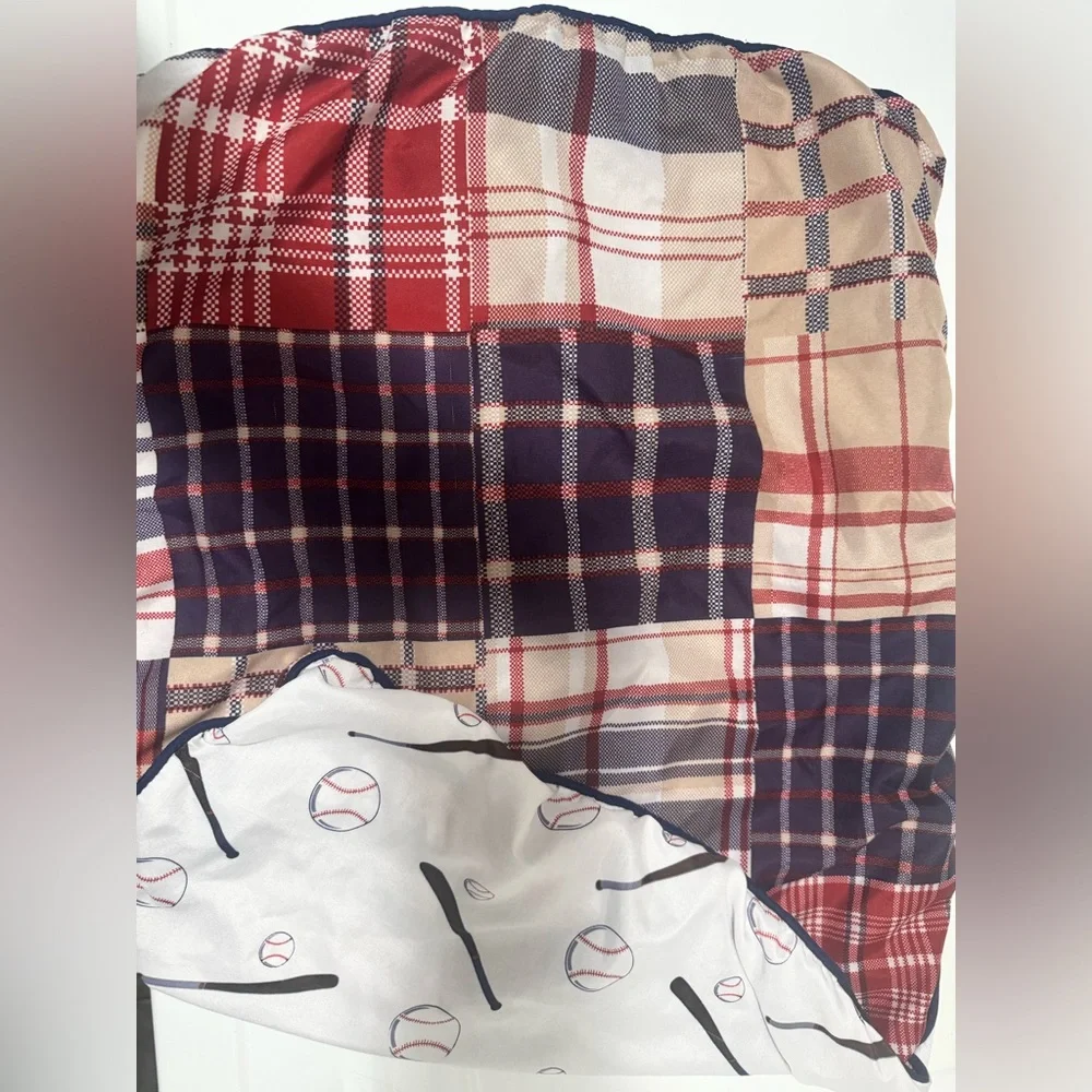Baseball Plaid Patchwork Bedding Set